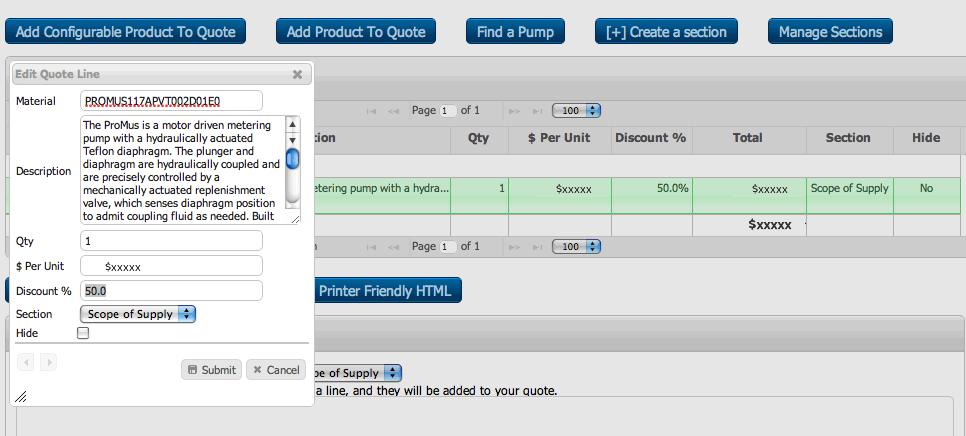 Screenshot of Discount View